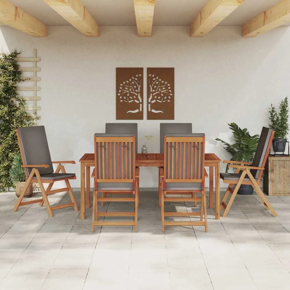 vidaXL Καρέκλα Κήπου 6 pcs Καφέ 57 x 71.5 x 104εκ Μασίφ ξύλο teak