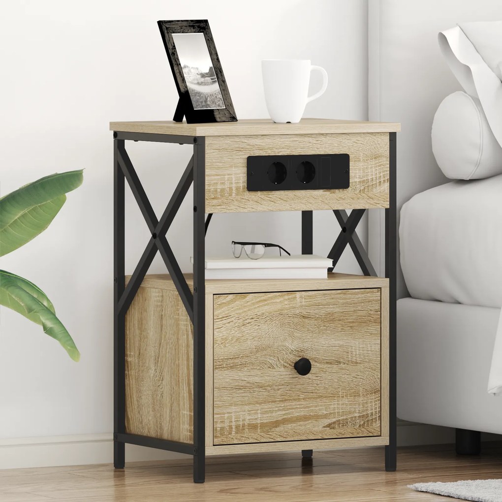 vidaXL Κομοδίνο Sonoma Δρυς 40 x 31 x 60 εκ. Επεξεργασμένο ξύλο