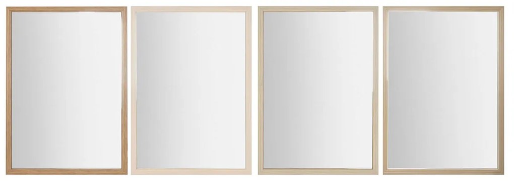 Τοίχο καθρέφτη Home ESPRIT Λευκό Καφέ Μπεζ Γκρι 66 x 2 x 92 cm (4 Μονάδες)