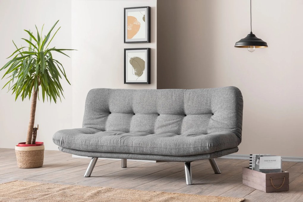 3-Seat Sofa-Bed Misa Small Sofabed - Light Grey Light Grey