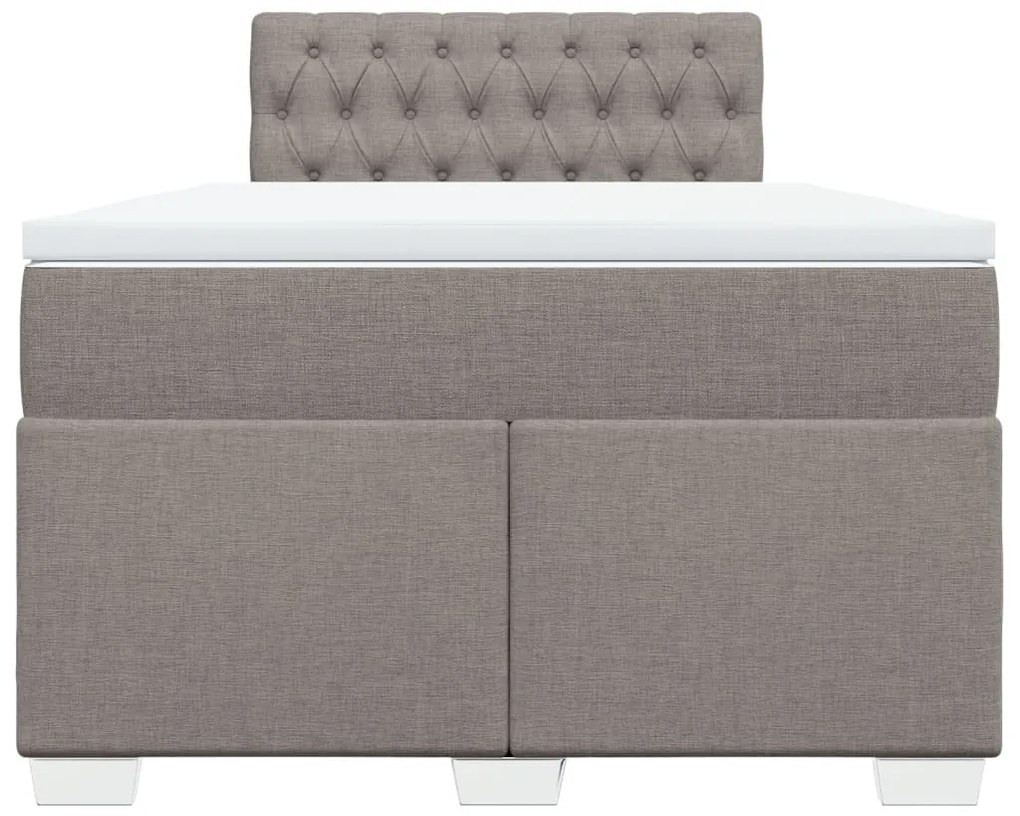 vidaXL Κρεβάτι Boxspring με Στρώμα Taupe 120x200 εκ. Υφασμάτινο