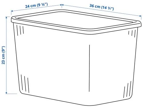 RYKTA κουτί αποθήκευσης με καπάκι, 24x36x23 cm/14.5 l 105.332.05