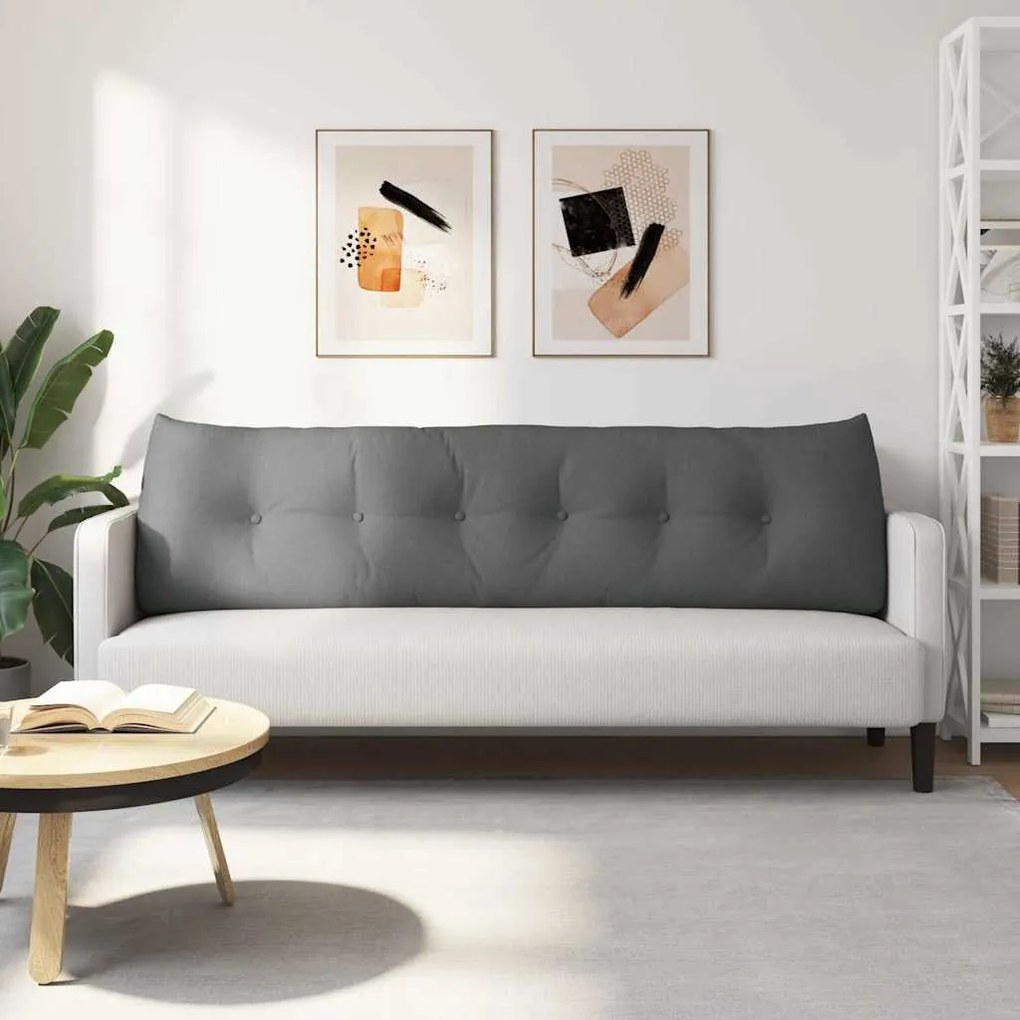 vidaXL Μαξιλάρι Πλάτης Σκούρο Γκρι 180 x 24 x 50 εκ ύφασμα