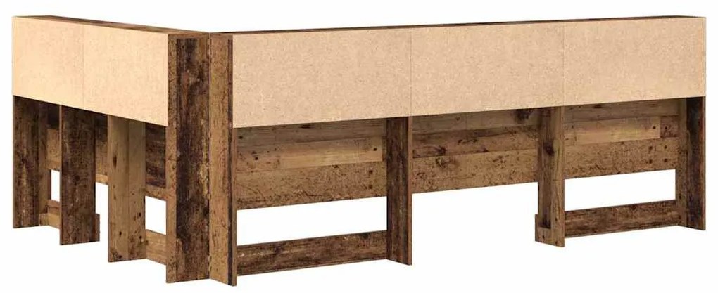 vidaXL Κεφαλάρι Αποθήκης με ράφι Παλαιό ξύλο 120 cm Επεξεργασμένο ξύλο