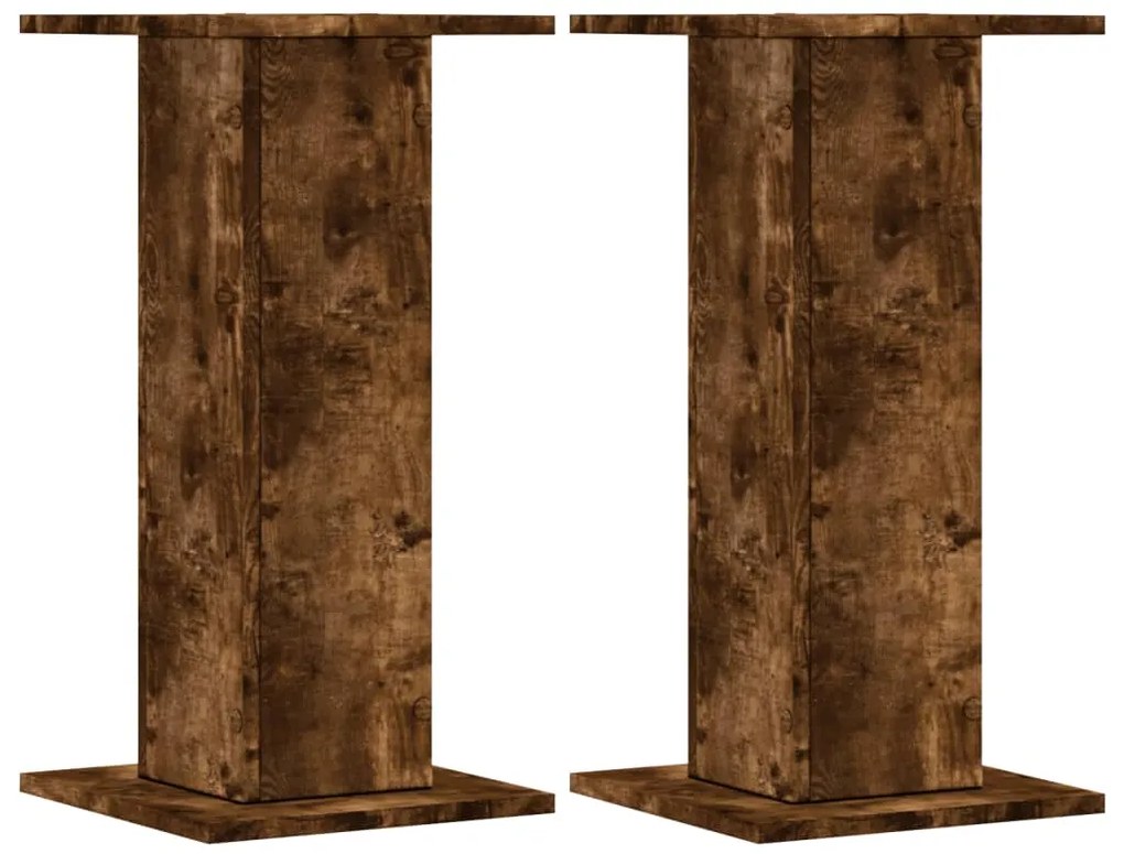 vidaXL Βάσεις Φυτών 2Τεμ. Καπνιστή Δρυς 30x30x60εκ. Επεξεργασμένο Ξύλο