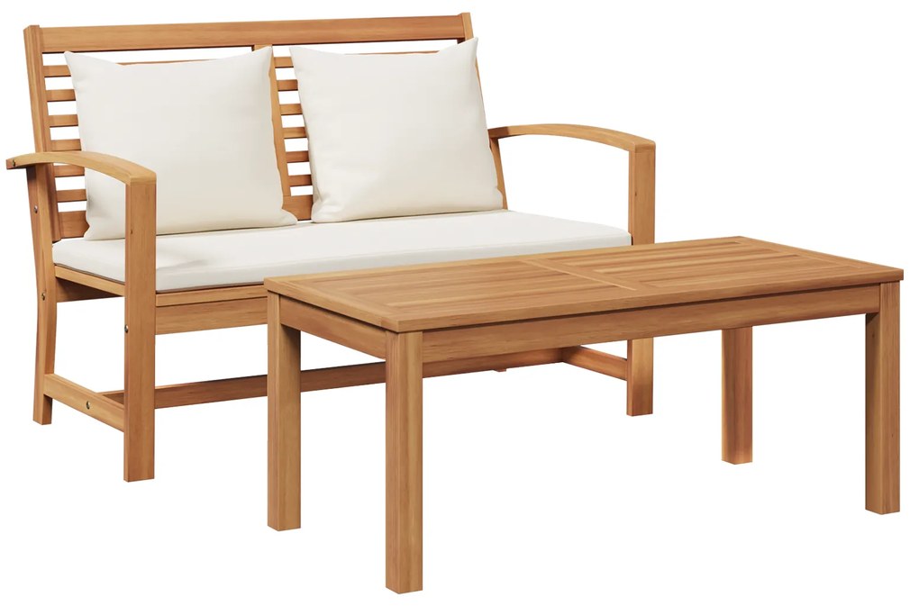 vidaXL Σετ Καναπέ Κήπου 2 pcs Καστανό Μασίφ ξύλο teak