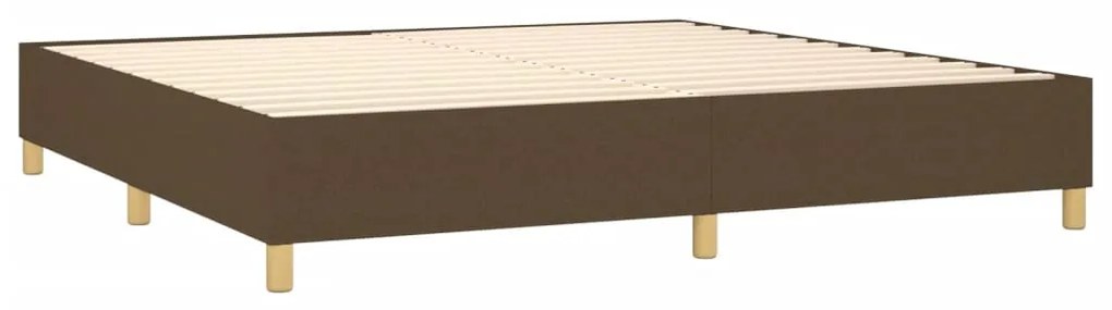 vidaXL Κρεβάτι Boxspring με Στρώμα Σκούρο Καφέ 200x200 εκ. Υφασμάτινο