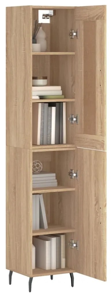 vidaXL Μπουφές Sonoma δρυς 34,5 x 34 x 180 εκ. από Επεξεργασμένο Ξύλο