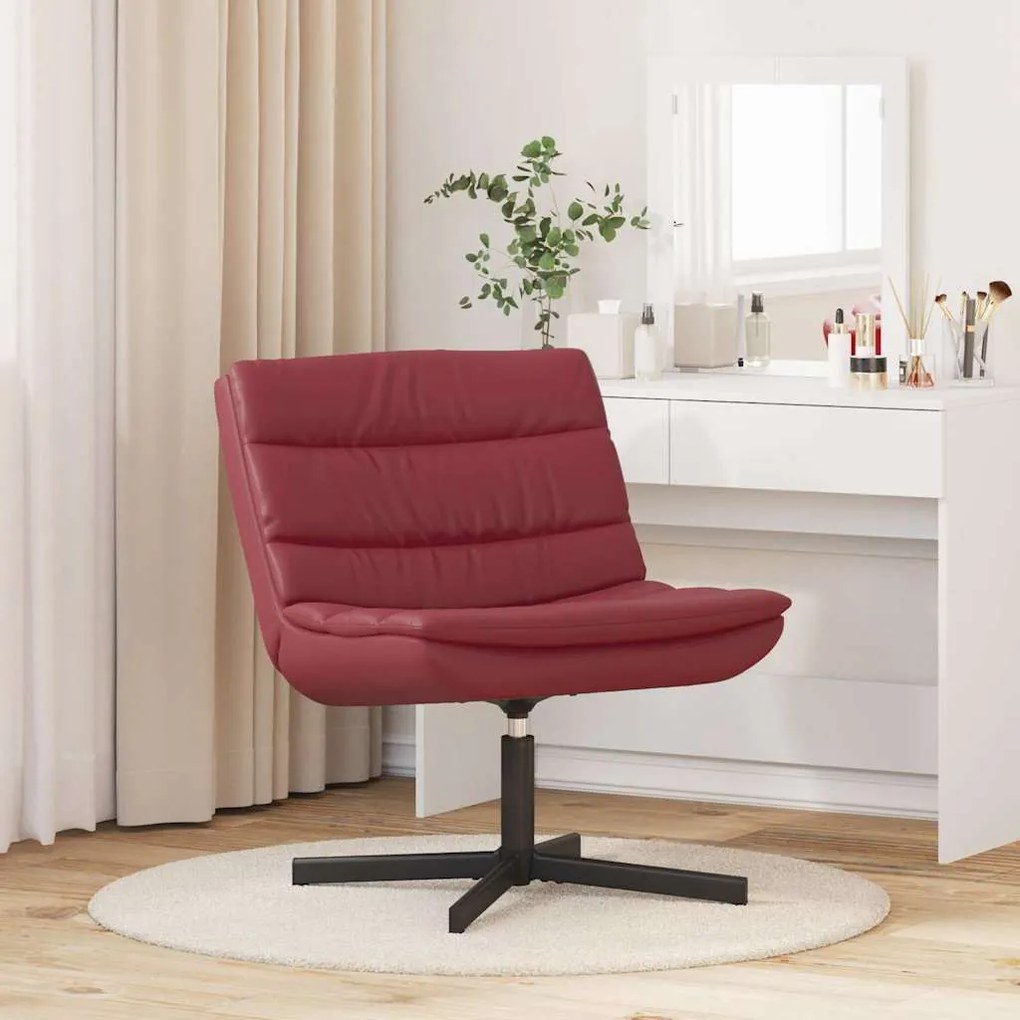 vidaXL Περιστρεφόμενη καρέκλα Μπορντό 63 x 75 x 76 εκ Τεχνητό δέρμα