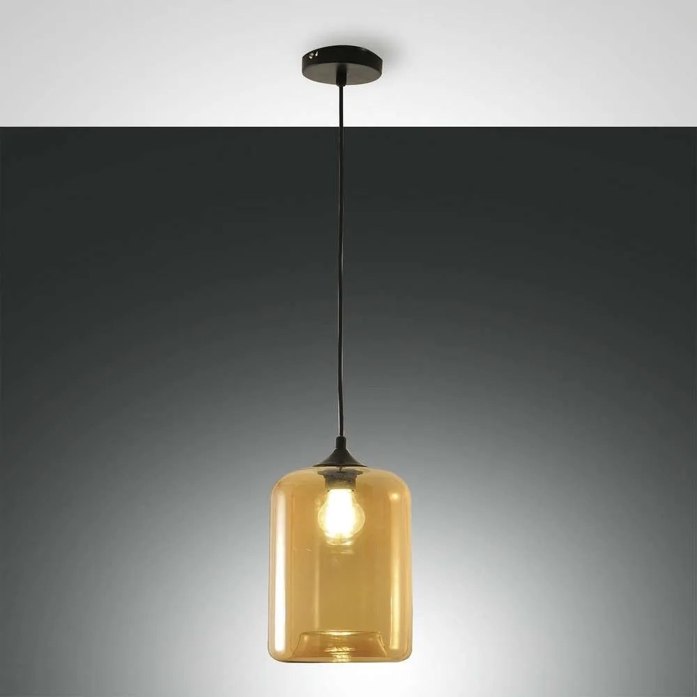 Φωτιστικό Οροφής Silo 3491-40-125 Amber Fabas Luce Μέταλλο,Γυαλί