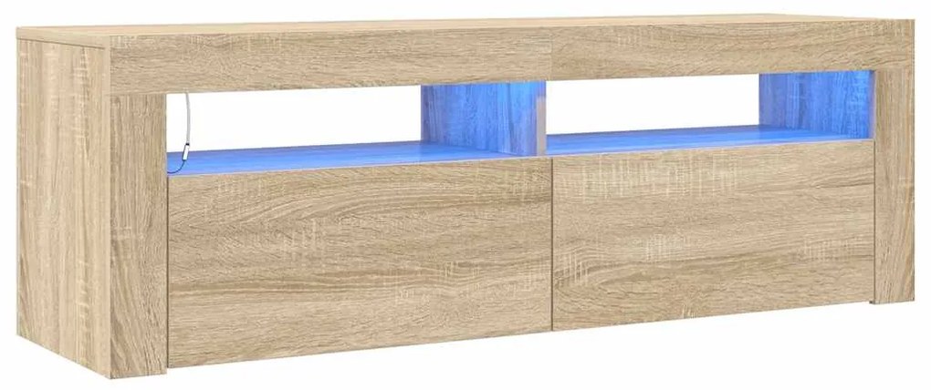 vidaXL Έπιπλο Τηλεόρασης με LED Sonoma Δρυς 120x35x40 εκ.