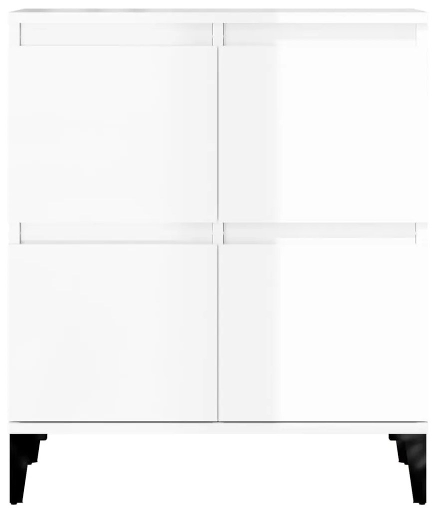 Ντουλάπι Γυαλιστερό Λευκό 60x35x70 εκ. από Επεξεργασμένο Ξύλο - Λευκό
