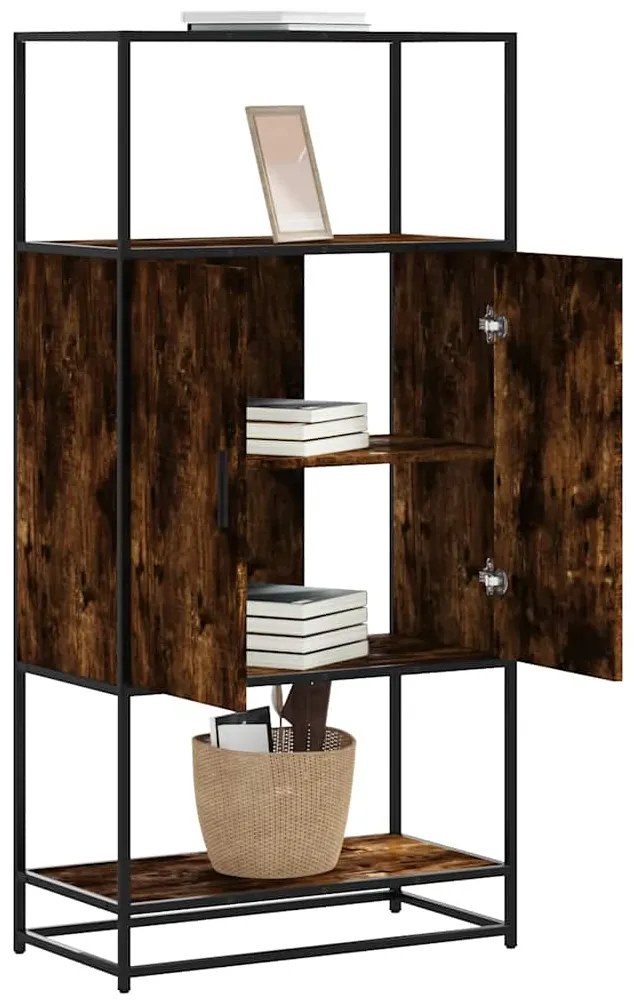 vidaXL Highboard Καπνιστή δρυς 68x35x139 cm Κατασκευασμένο ξύλο