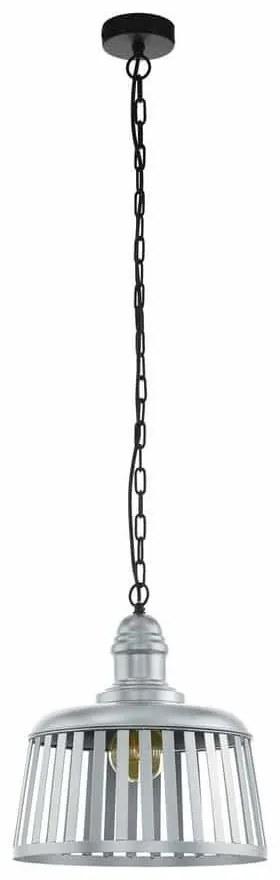 Φωτιστικό Οροφής Κρεμαστό Wraxall 1 33025 Black-Silver Eglo Metal