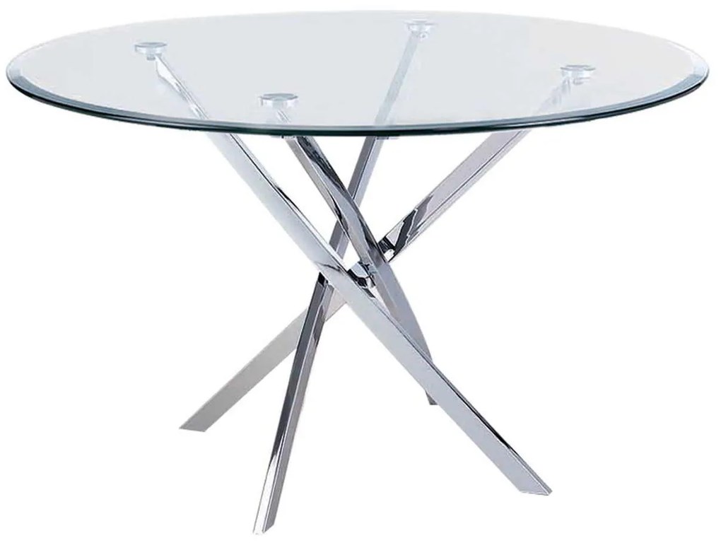 Τραπέζι χρώμιο-γυαλί Posto D. 120 H.73cm