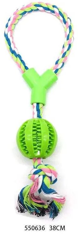 Παιχνίδι σκύλου σχοινί με μπάλα - 38cm - 12pcs - 550636