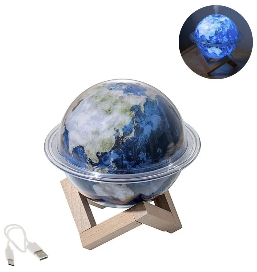 Επαναφορτιζόμενος Υγραντήρας - Diffuser Αρωματοθεραπείας με Φως και 3 Λειτουργίες Φωτισμού Galaxy Humidifier