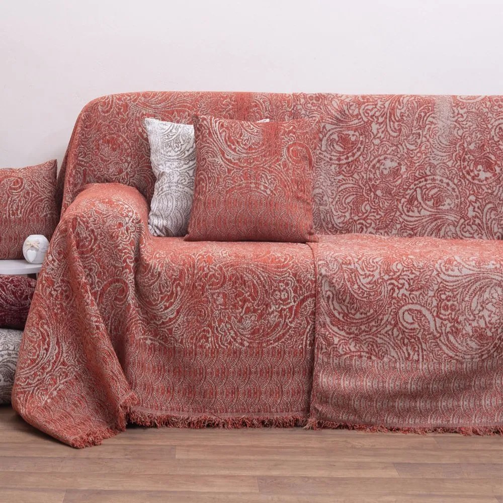 Ριχτάρι 2208 Terracotta Viopros Διθέσιο 180x240cm Chenille