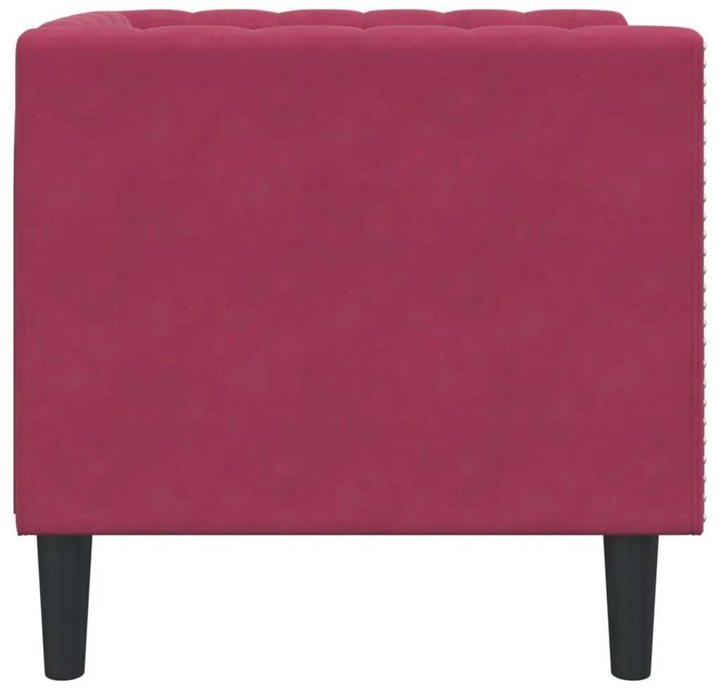 vidaXL Πολυθρόνα Chesterfield Μπορντό Βελούδινη