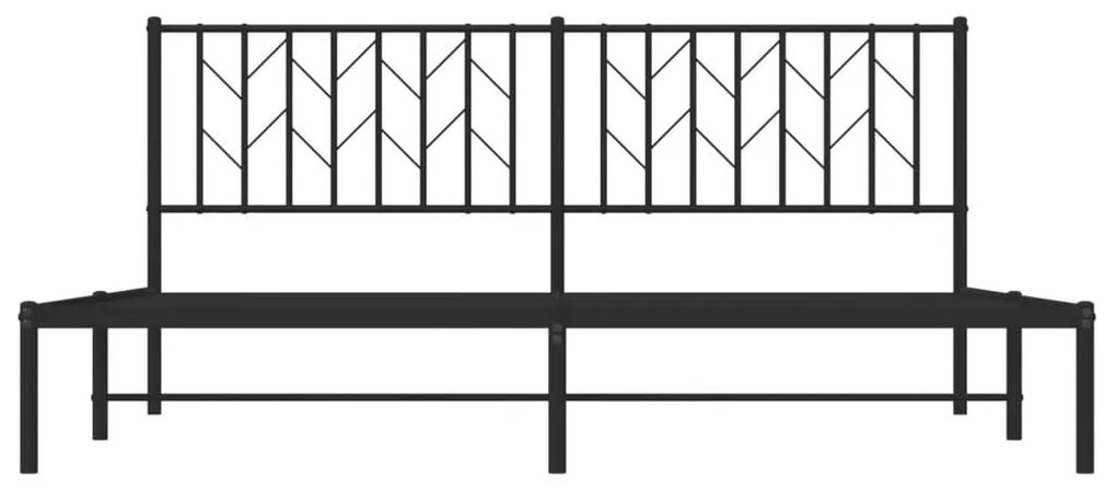 Πλαίσιο Κρεβατιού με Κεφαλάρι Μαύρο 180 x 200 εκ. Μεταλλικό - Μαύρο