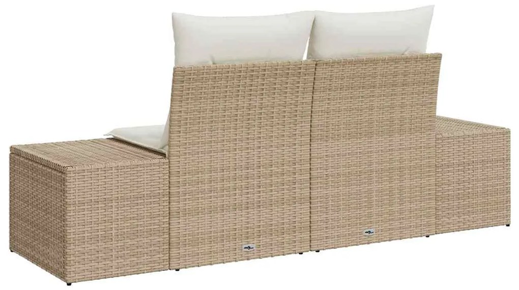 vidaXL Καναπές Κήπου με μαξιλάρι Μπεζ 123 x 62 x 69εκ συνθετικό ρατάν
