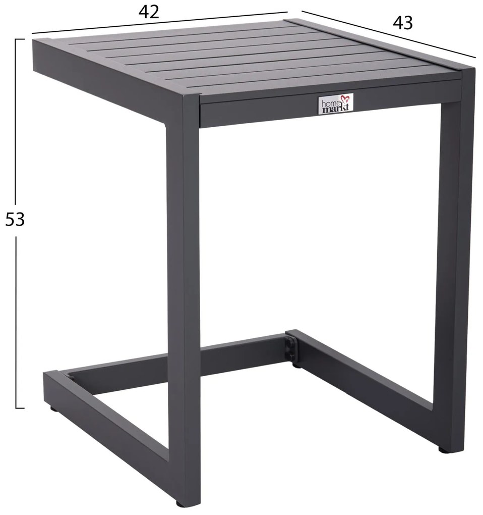 Τραπεζάκι Ξαπλώστρας BELLING C6274.03 Αλουμίνιο Σκούρο Γκρί 42x43x53Υεκ. 42x43x53 εκ.