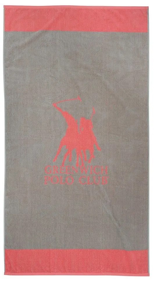 Πετσέτα Θαλάσσης 3890 Grey-Coral Greenwich Polo Club Beach 90x170cm 100% Βαμβάκι