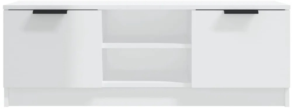 vidaXL Έπιπλο Τηλεόρασης Γυαλ. Λευκό 102x35x36,5 εκ Επεξεργασμένο Ξύλο