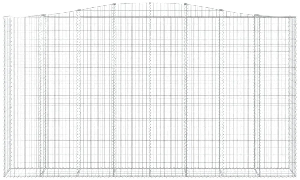vidaXL Συρματοκιβώτια Τοξωτά 3 τεμ. 400x50x220/240 εκ. Γαλβαν. Ατσάλι
