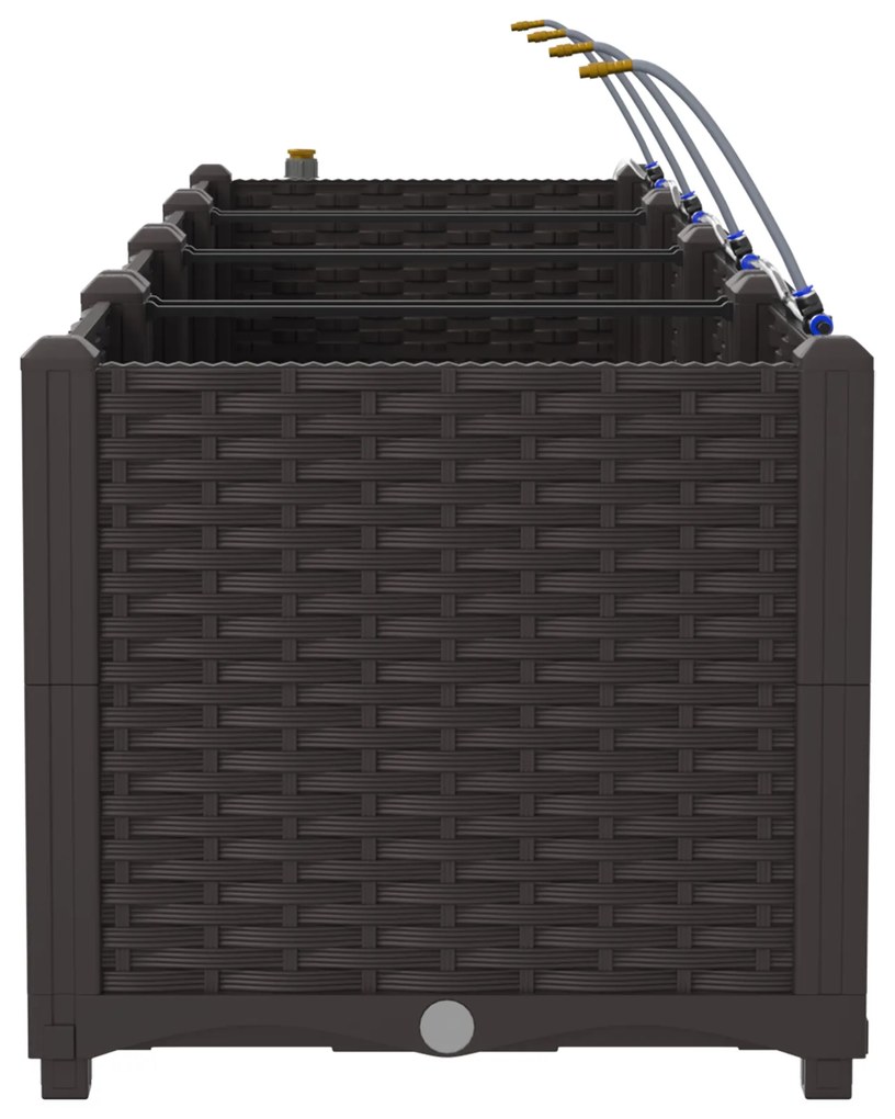 vidaXL Γλάστρες Κήπου 1 τεμ Καφέ 120 x 40 x 37.5 cm Πλαστικό