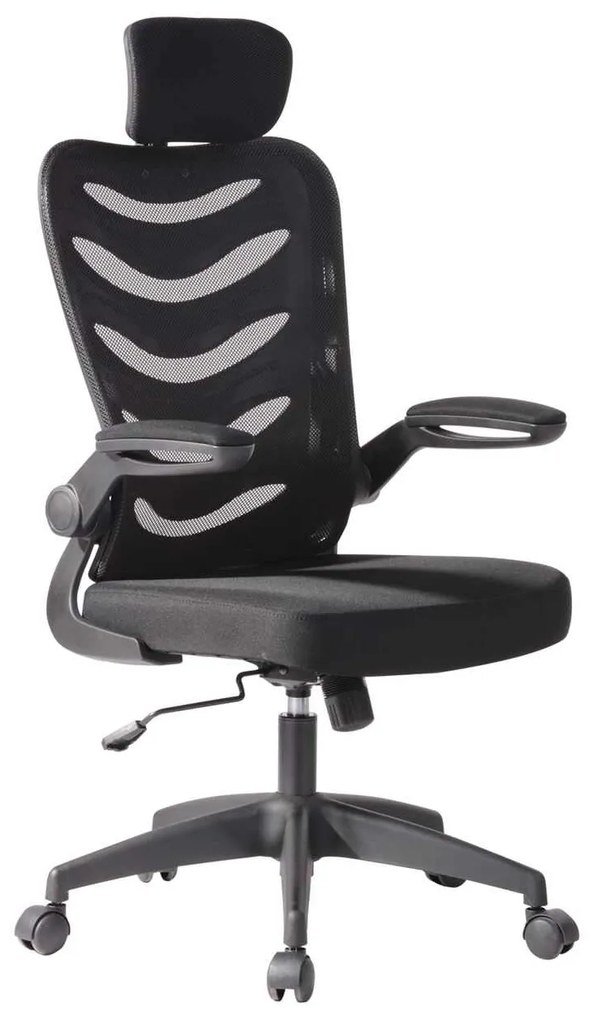 Πολυθρόνα Bf2940 Manager Mesh/Ύφασμα Μαύρο . Διάσταση: 58x58x115/123cm