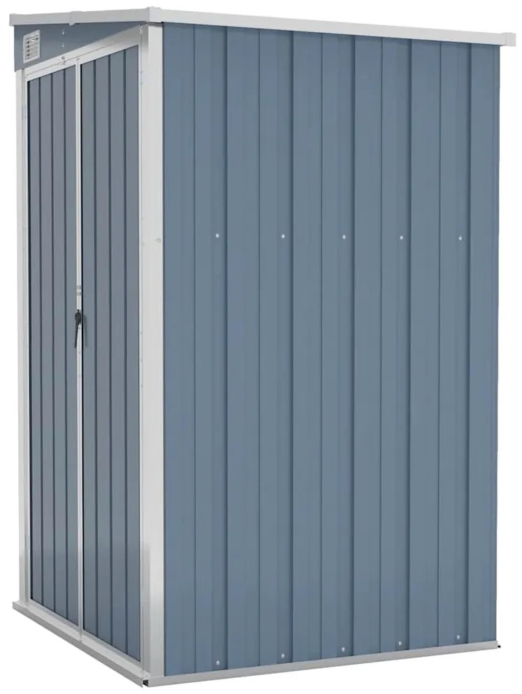 vidaXL Αποθήκη Κήπου Επιτοίχια Γκρι 118x100x178 εκ. Γαλβ. Χάλυβας