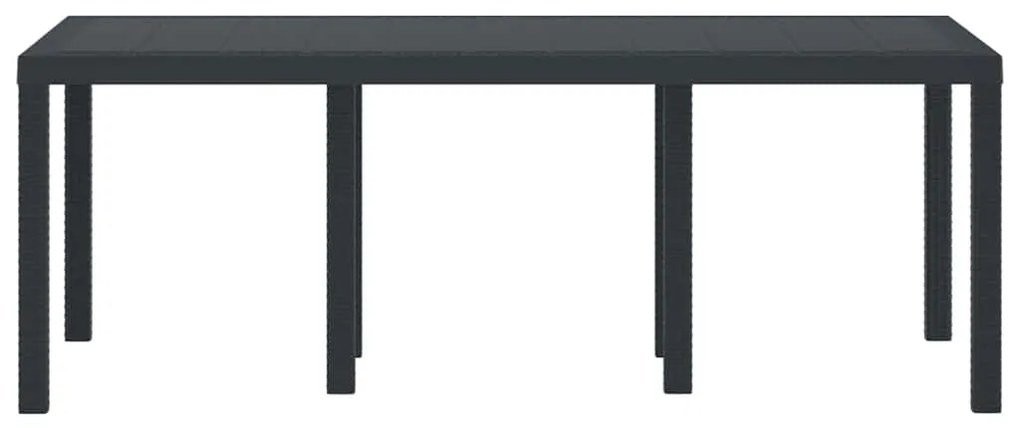 vidaXL Τραπέζι Κήπου Ανθρακί 200 x 100 x 73 εκ, Πολυ Ράτανα