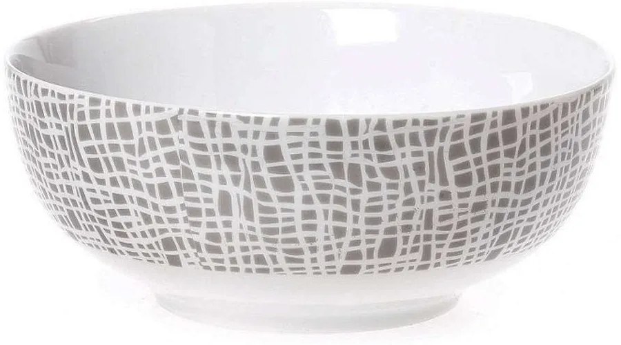 Μπωλ Δημητριακών Fashion 25.638.123 Φ16cm White-Grey Cryspo Trio Πορσελάνη
