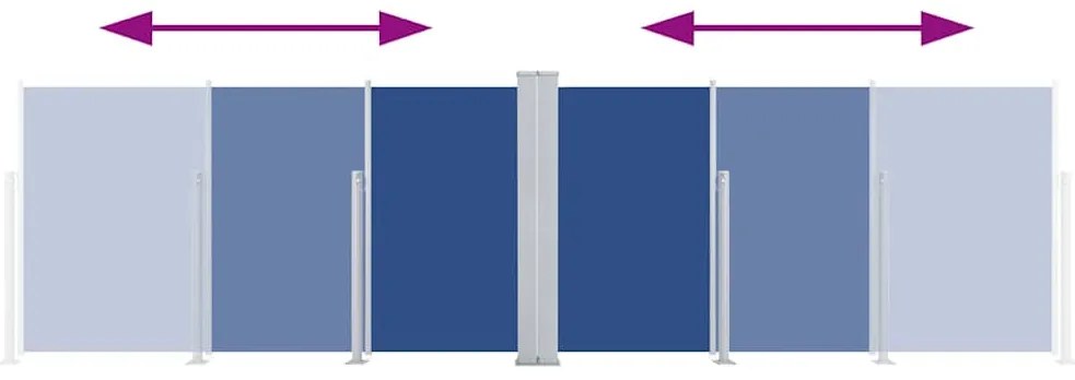 vidaXL Σκίαστρο Πλαϊνό Συρόμενο Μπλε 160 x 600 εκ.