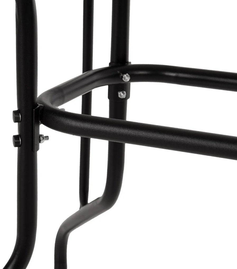 Τραπέζι ADAM C5020.03 Μεταλλικό Μαύρο με Γυάλινη επιφάνεια 110Χ60Χ71Υεκ. 110x60x71 εκ.