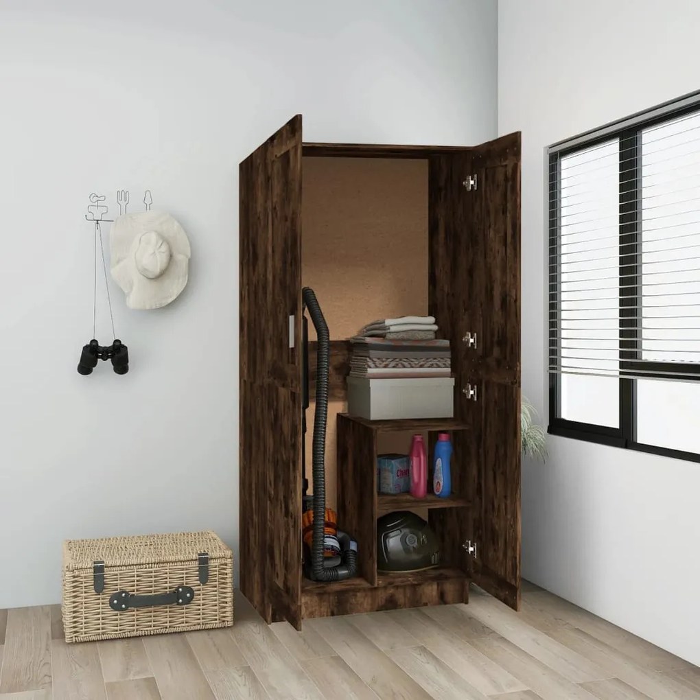 vidaXL Ντουλάπα Καπνιστή Δρυς 82,5x51,5x180 εκ. από Επεξεργασμένο Ξύλο