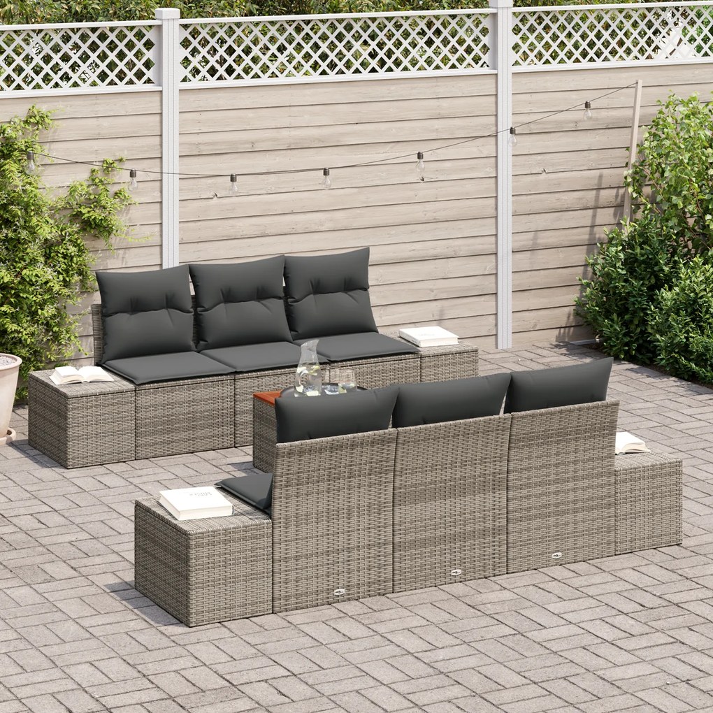 vidaXL Σετ Καθιστικού Κήπου 7 pcs Γκρι 55 x 55 x 37 εκ