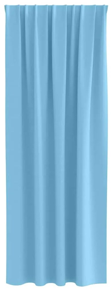 vidaXL Κουρτίνες με κουρτίνες 2 pcs Γαλάζιο 260x140εκ. Πολυεστέρας