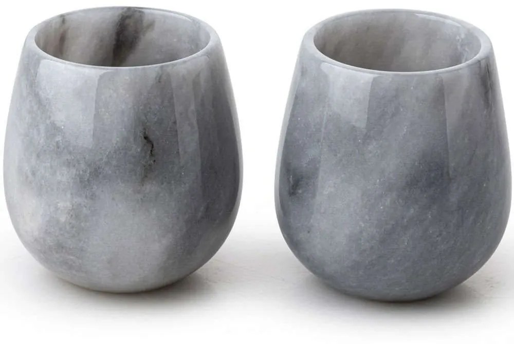 Φλυτζάνια Καφέ Marble (Σετ 2Τμχ) 131ARD1201 Φ6x7cm Grey Hermia Marble