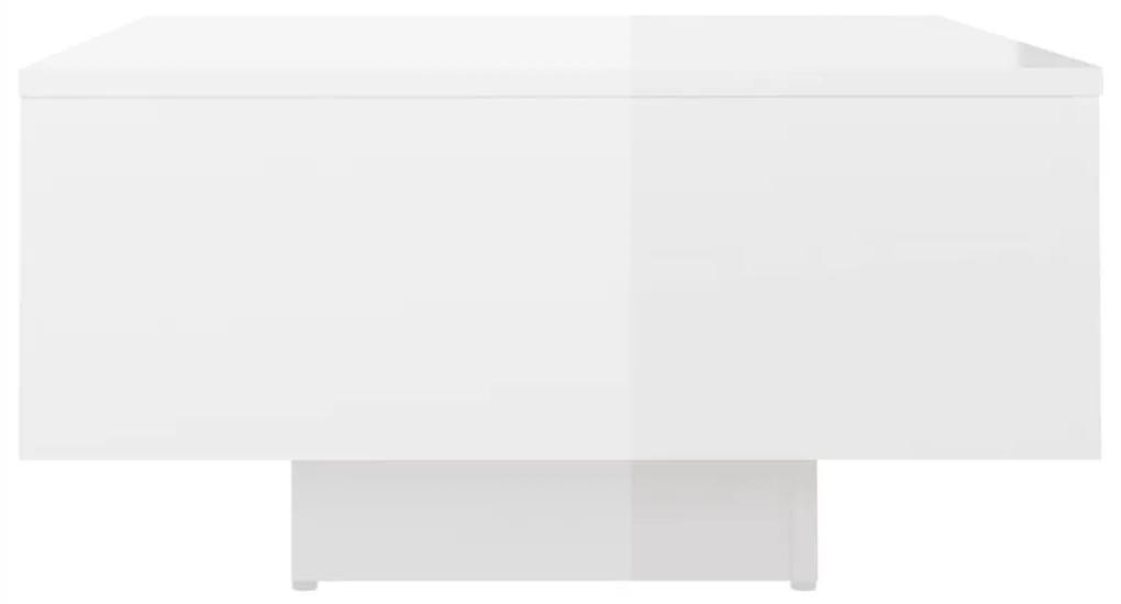 Τραπεζάκι Σαλονιού Γυαλιστερό Λευκό 60x60x31,5 εκ. Μοριοσανίδα - Λευκό