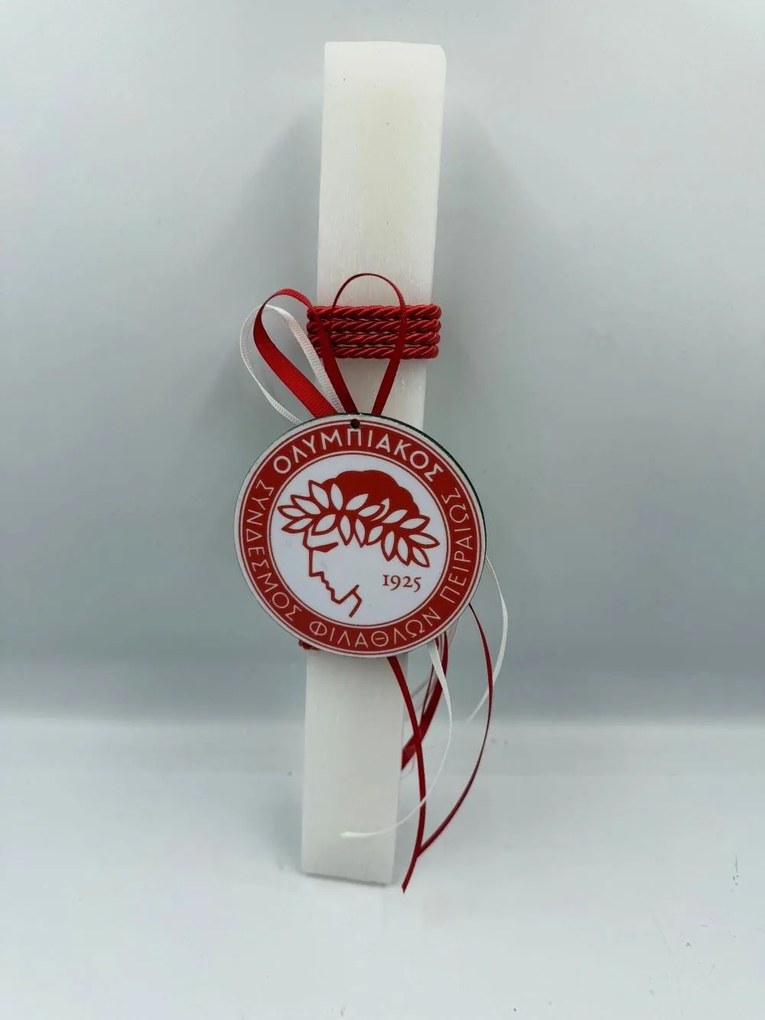 Τύπου Ολυμπιακός Αρωματική λαμπάδα ν.2 - Σετ Λαμπάδα και πλάτη με βάση