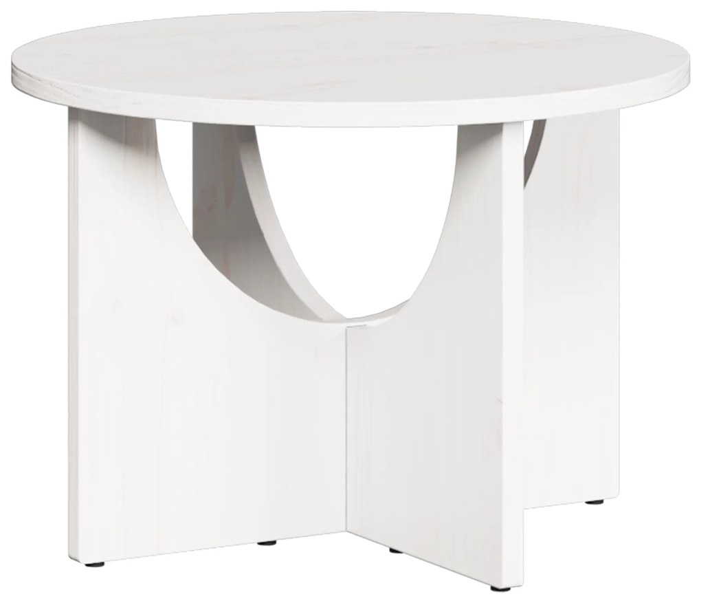 vidaXL Τραπεζάκι σαλονιού Λευκό 50 x 50 x 35 cm Μασίφ ξύλο πεύκου