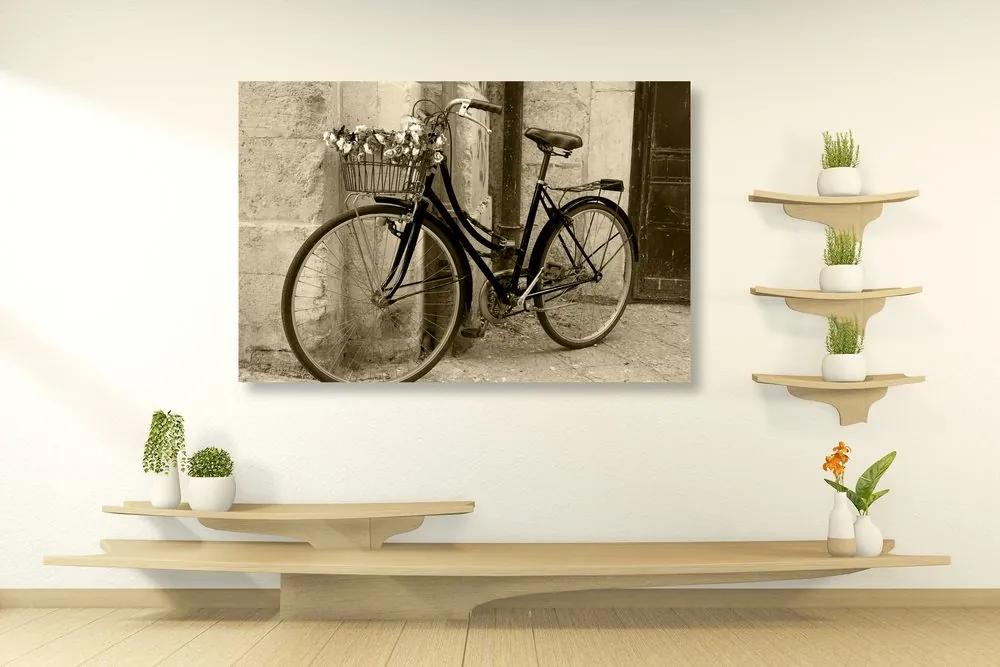 Εικόνα ρουστίκ ποδήλατο σε σχέδιο σέπια - 120x80
