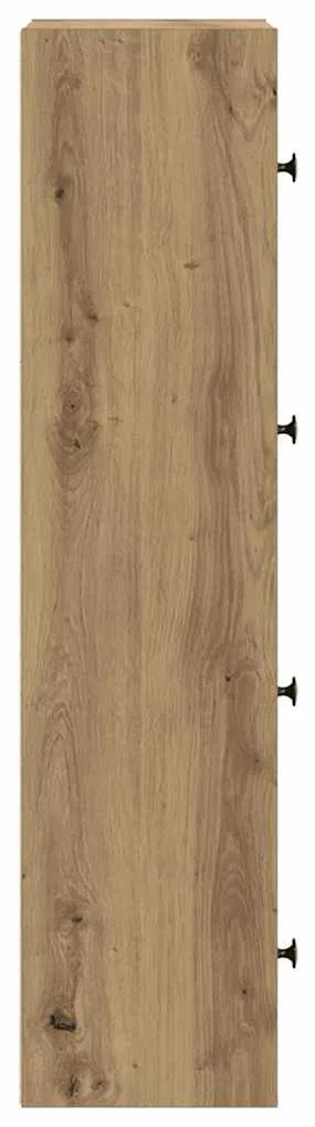 Βιβλιοθήκη Αρτισιανή Δρυς 40x24x102 εκ. Επεξ. Ξύλο - Καφέ