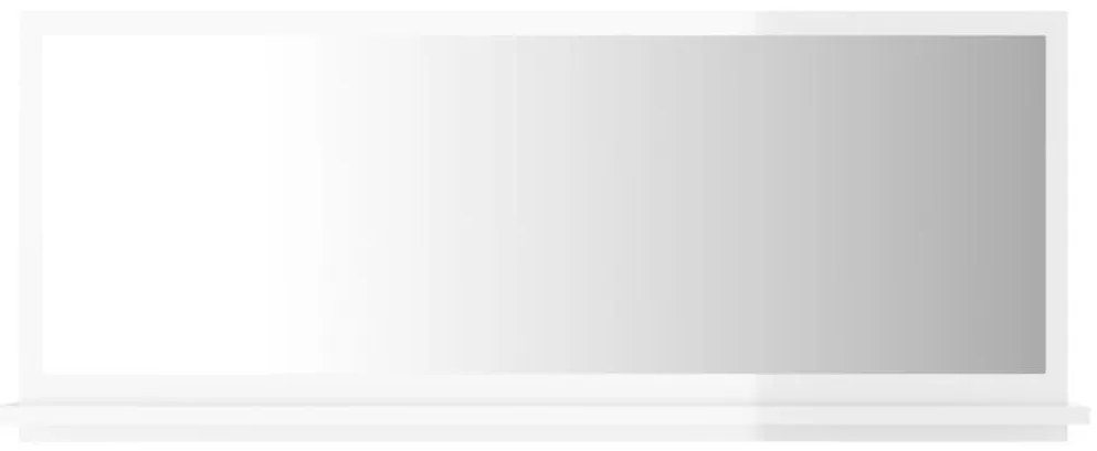Καθρέφτης Μπάνιου Γυαλιστερό Λευκό 90x10,5x37 εκ. Μοριοσανίδα - Λευκό