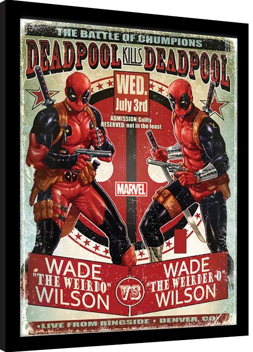 Κορνιζαρισμένη αφίσα Deadpool - Wade vs Wade