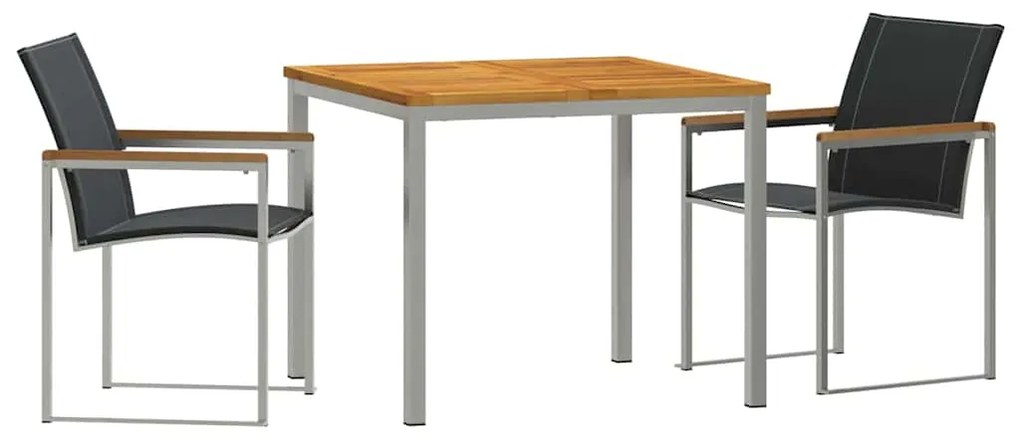 vidaXL Σέτ φαγητού για κήπο 3 pcs Καφέ Στερεό Ξύλο Ακακίας