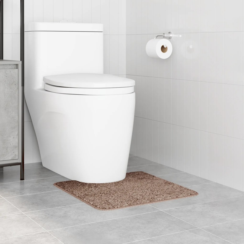 vidaXL Πατάκι Μπάνιου U-Shaped Καφέ 50x50 εκ Πολυπροπυλένιο Αντιολισθητικό