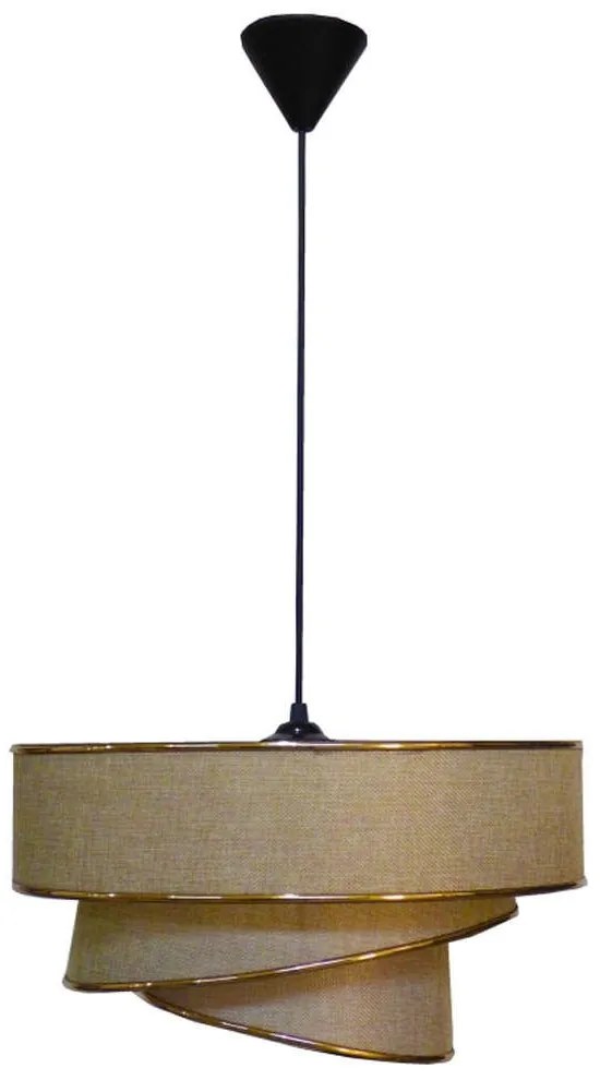 Φωτιστικό Οροφής 14-0265 1/Ε27 Φ40x95cm Τριπάτο Αμπαζούρ Brown-Sand Heronia Μέταλλο,Ύφασμα